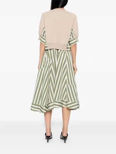 3.1 Phillip Lim Detachable-sweatshirt Striped Cotton Midi Dress In Multi