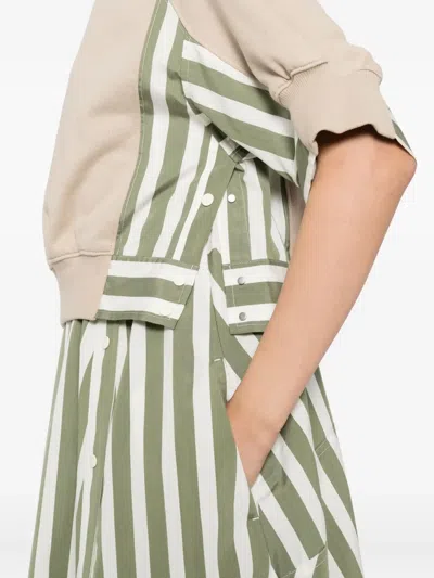 3.1 Phillip Lim Detachable-sweatshirt Striped Cotton Midi Dress In Multi