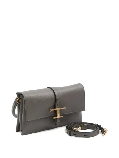 Tod's Flap Bag With Adjustable Shoulder Strap In Gray