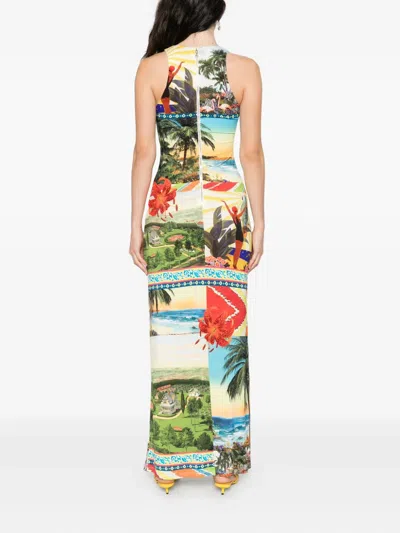 Alice And Olivia Pania Racer Neck Maxi Dress Island Dreams In Multi