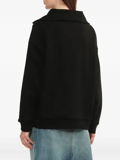Joshua Sanders Smiley-motif Half-zip Sweatshirt In Black