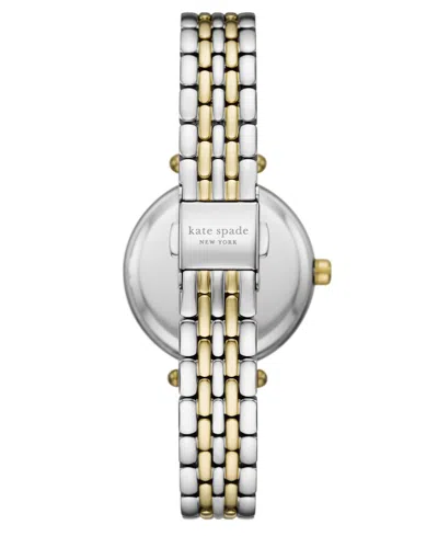 Kate Spade Gracie Round Two Tone Watch In Gold