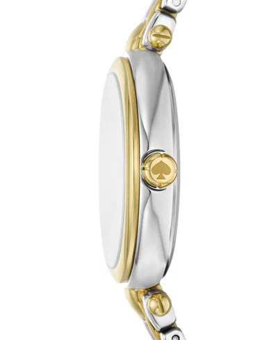 Kate Spade Gracie Round Two Tone Watch In Gold