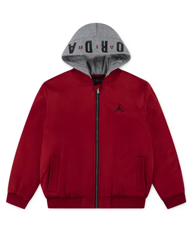 Jordan Boys 8-20 Hooded Bomber Jacket In Red