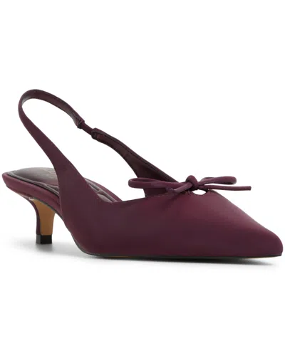 Aldo Women's Azizza Sling-back Bow Kitten Heel Pumps In Burgundy