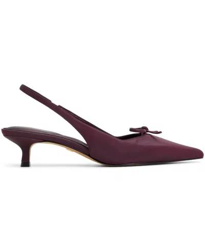 Aldo Women's Azizza Sling-back Bow Kitten Heel Pumps In Burgundy