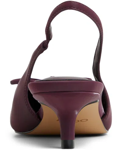 Aldo Women's Azizza Sling-back Bow Kitten Heel Pumps In Burgundy