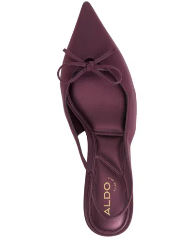 Aldo Women's Azizza Sling-back Bow Kitten Heel Pumps In Burgundy