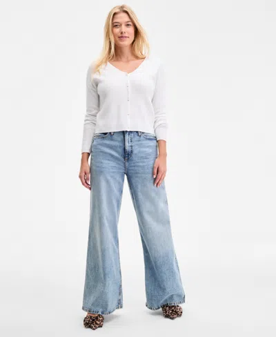 On 34th Women's V-neck Button-front Cardigan, Exclusively At Macy's In White