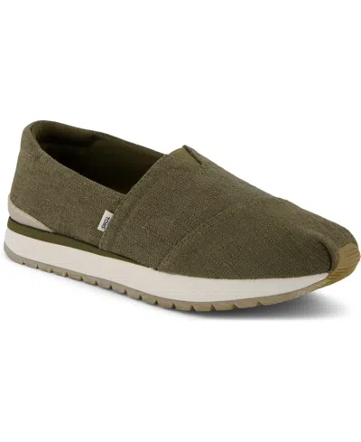 Toms Women's Womens Resident Plus Military Olive Two Tone Slub Slip On In Green
