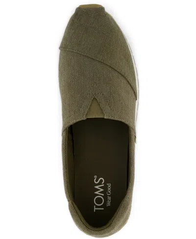 Toms Women's Womens Resident Plus Military Olive Two Tone Slub Slip On In Green
