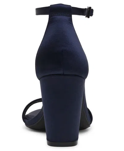 Anne Klein Women's Kourtney Two Piece Block Heel Dress Sandals In Blue