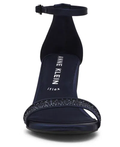 Anne Klein Women's Kourtney Two Piece Block Heel Dress Sandals In Blue