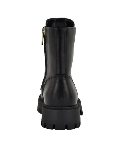 Guess Women's Fionaa Charms Lace-up Lug Sole Combat Boots In Black