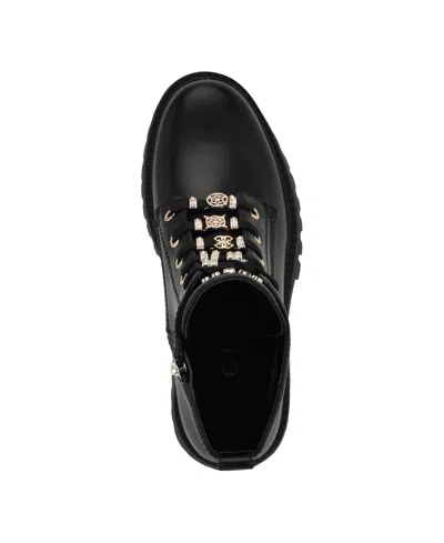Guess Women's Fionaa Charms Lace-up Lug Sole Combat Boots In Black