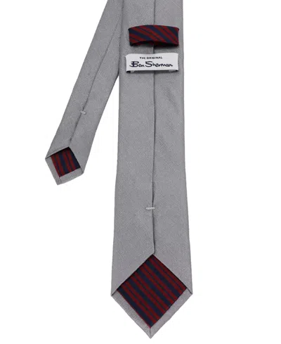 Ben Sherman Men's Textured Silk Tie In Gray