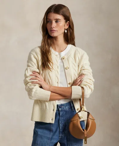 Polo Ralph Lauren Women's Cable-knit Wool-cashmere Cardigan Sweater In Neutral