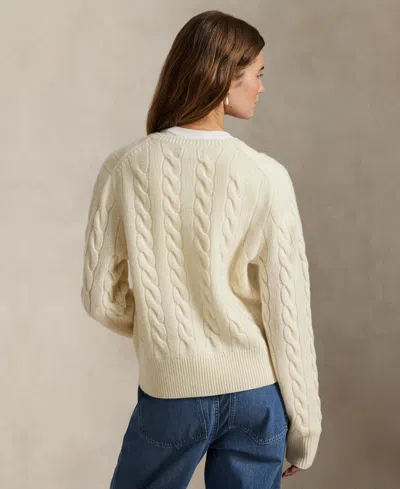 Polo Ralph Lauren Women's Cable-knit Wool-cashmere Cardigan Sweater In Neutral
