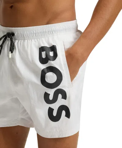 Hugo Boss Boss Octopus Swim Shorts Open White In White