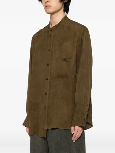 Ziggy Chen Silk Shirt In Brown
