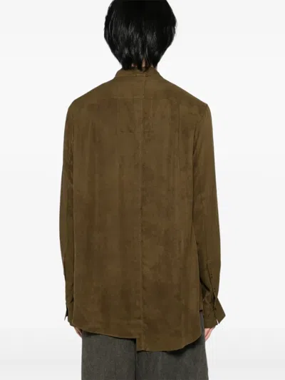 Ziggy Chen Silk Shirt In Brown