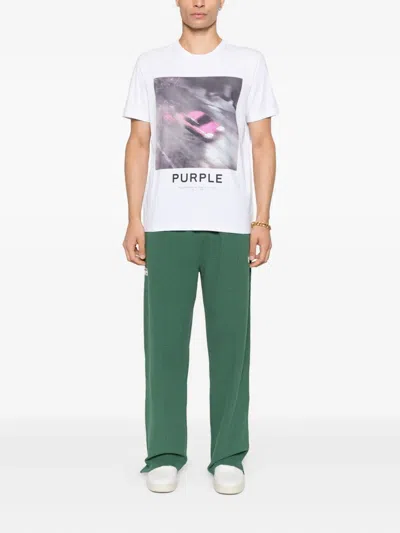 Summer Games Side-stripe Organic-cotton Track Trousers In Green