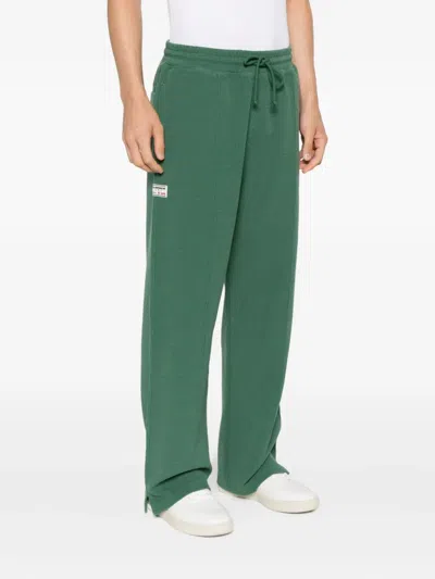 Summer Games Side-stripe Organic-cotton Track Trousers In Green