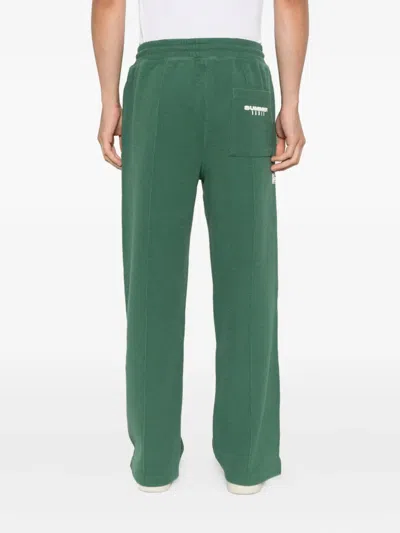 Summer Games Side-stripe Organic-cotton Track Trousers In Green