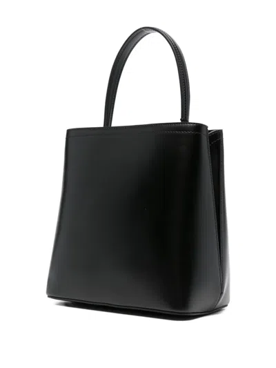 Twinset Twin-set Structured Black Shoulder Bag With Gold-tone Hardware In Black