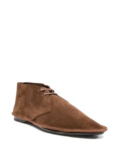 Saint Laurent Valentin Boots In Suede In Brown