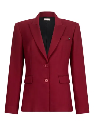 Liu •jo Liu Jo Dark Red Blazer Featuring Peak Lapels In Red