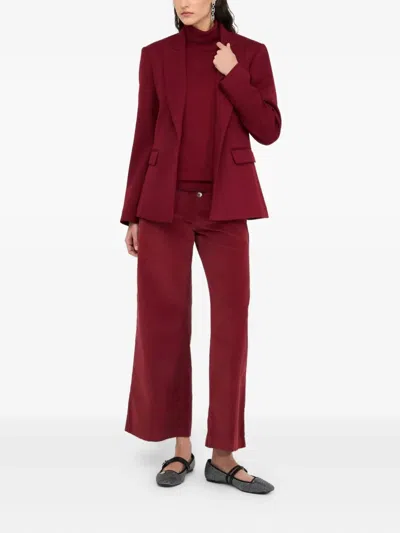 Liu •jo Liu Jo Dark Red Blazer Featuring Peak Lapels In Red