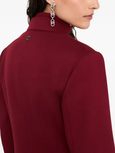 Liu •jo Liu Jo Dark Red Blazer Featuring Peak Lapels In Red