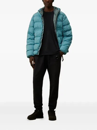 C.p. Company Blue Crewneck Pocket Embroidered T-shirt In Black