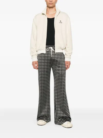 Amiri Geometric-pattern Drawstring Trousers In Black