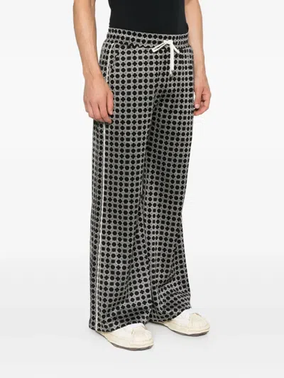 Amiri Geometric-pattern Drawstring Trousers In Black