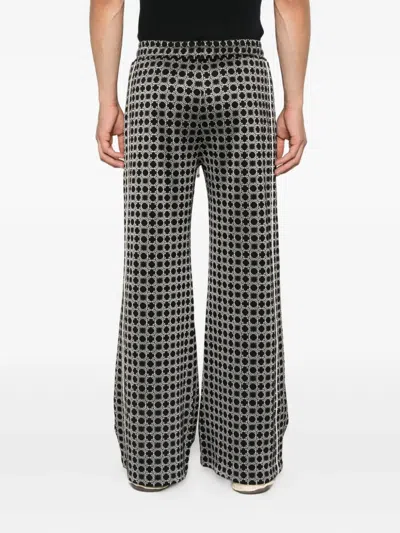 Amiri Geometric-pattern Drawstring Trousers In Black