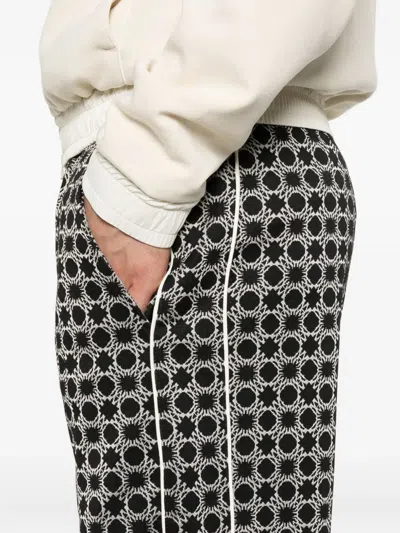 Amiri Geometric-pattern Drawstring Trousers In Black