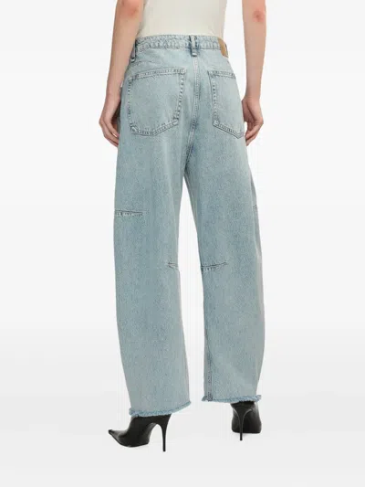 Rag & Bone Charlie Panelled Frayed Jeans In Blue