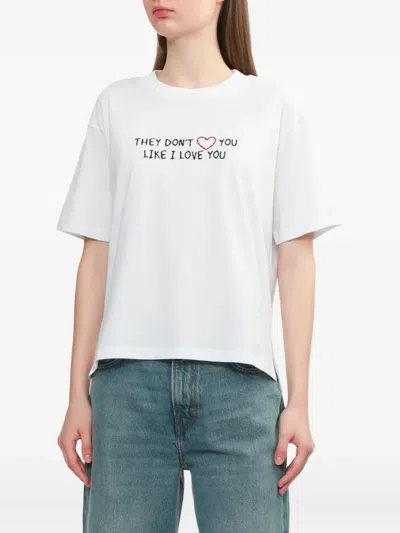 Joshua Sanders Text-print T-shirt In White