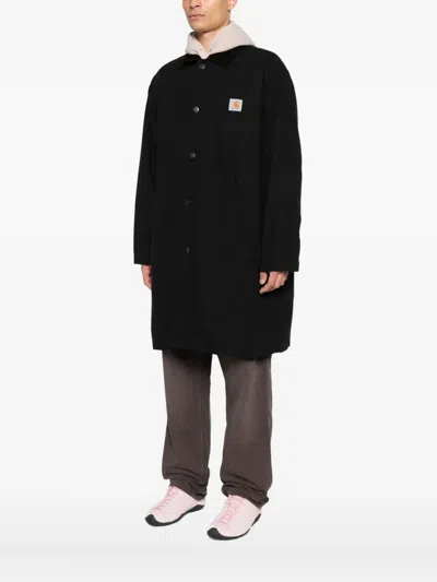Carhartt Work In Progress Webster Cotton Canvas Coat In Black