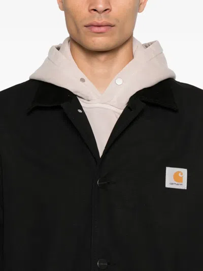 Carhartt Work In Progress Webster Cotton Canvas Coat In Black
