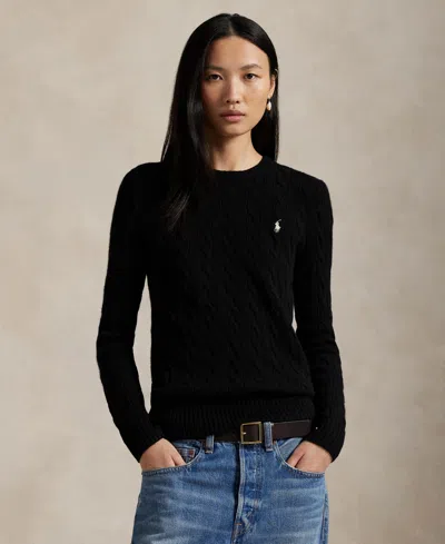 Polo Ralph Lauren Relaxed-fit Long-sleeve Top With Embroidered Logo In Black