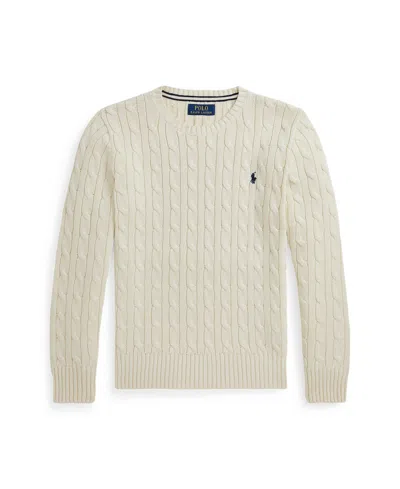 Polo Ralph Lauren Big Boys Cable Knit Sweater In White