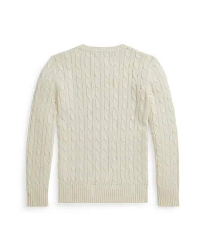 Polo Ralph Lauren Big Boys Cable Knit Sweater In White