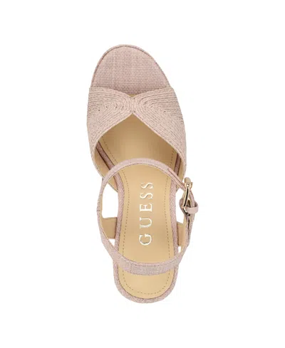 Guess Women's Saylin Woven Block Heel Platform Sandals In Pink