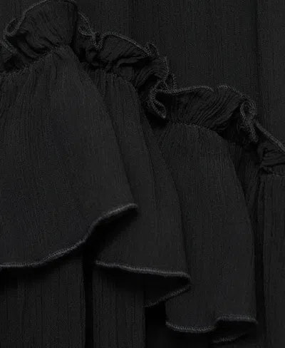 Mango Strapless Maxi-dress Black In Black