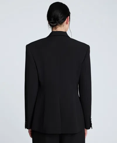 Kenneth Cole Luxe Twill Slim One Button Jacket In Black