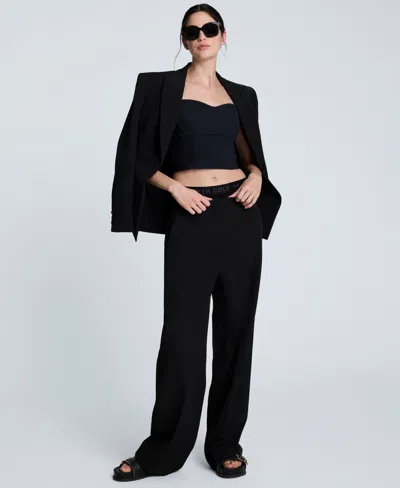 Kenneth Cole Luxe Twill Slim One Button Jacket In Black