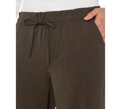 Liverpool Los Angeles Tie Waist Ankle Wide Leg Pants In Black